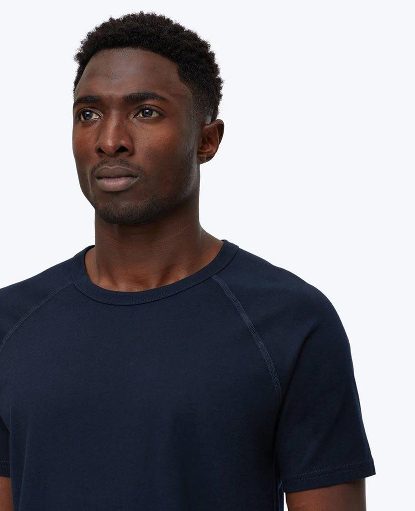 Pima Jersey Raglan T-shirt Navy data-zoom-image=
