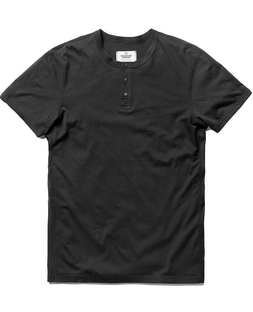 Henley Ringspun Jersey T-Shirt Black data-zoom-image=