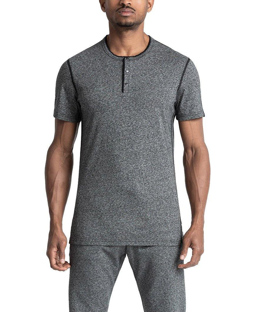 Henley Ringspun Jersey T-Shirt Marled Black data-zoom-image=