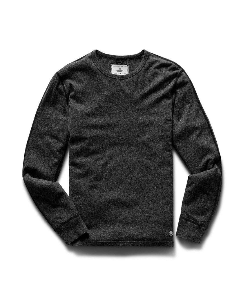 Pima Jersey T-Shirt Long Sleeve Heather Black data-zoom-image=
