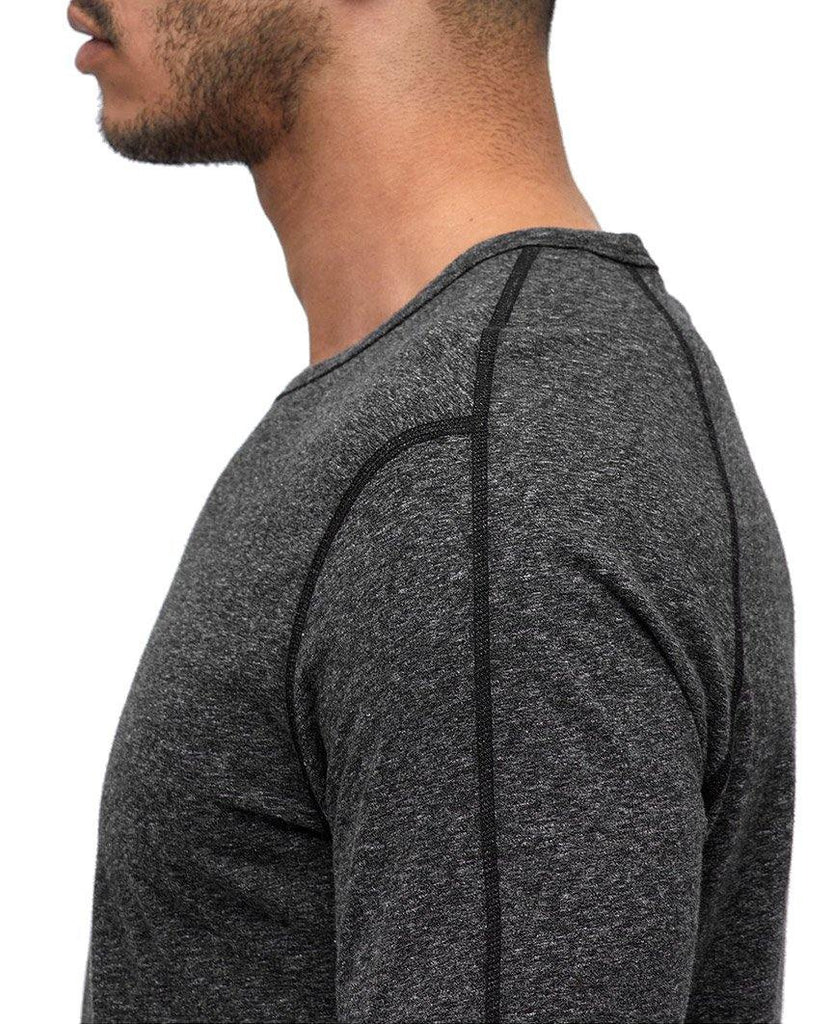 Pima Jersey T-Shirt Long Sleeve Heather Black data-zoom-image=
