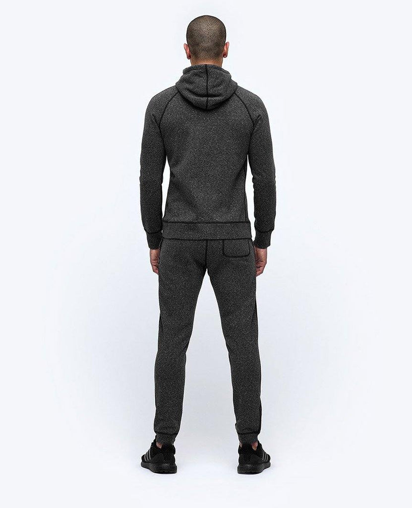 Full Zip Hoodie Midweight Terry Heather Black data-zoom-image=