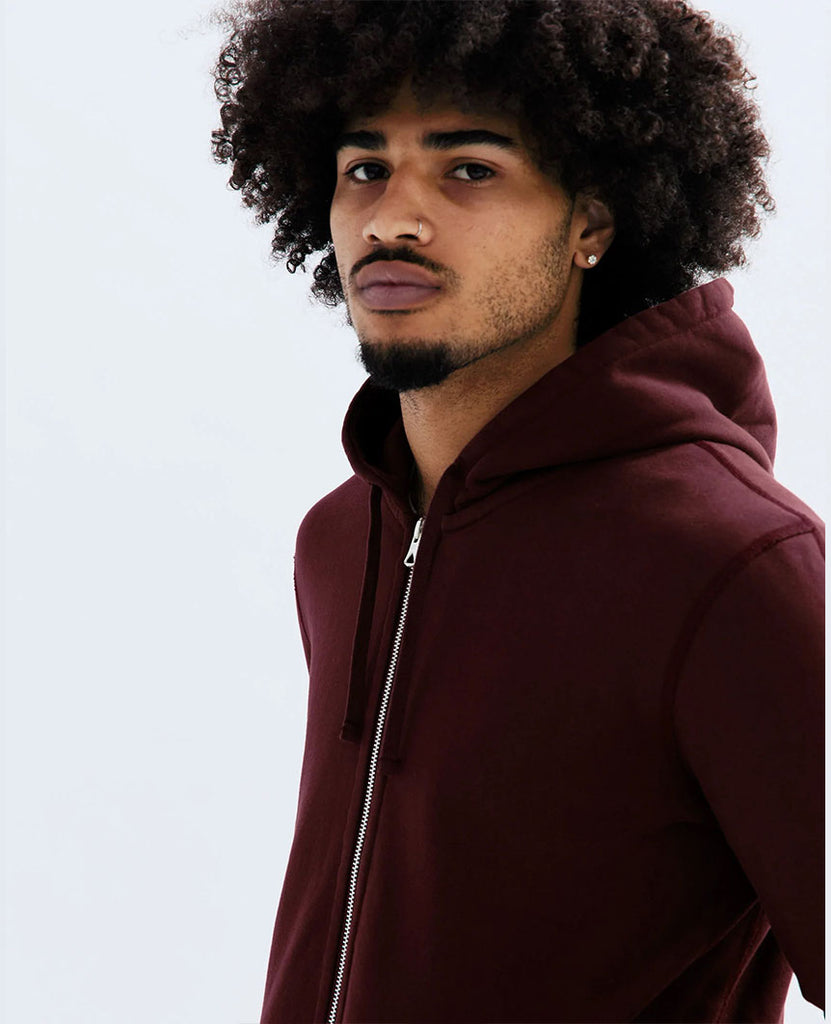 Midweight Terry Zip Hoodie Crimson data-zoom-image=