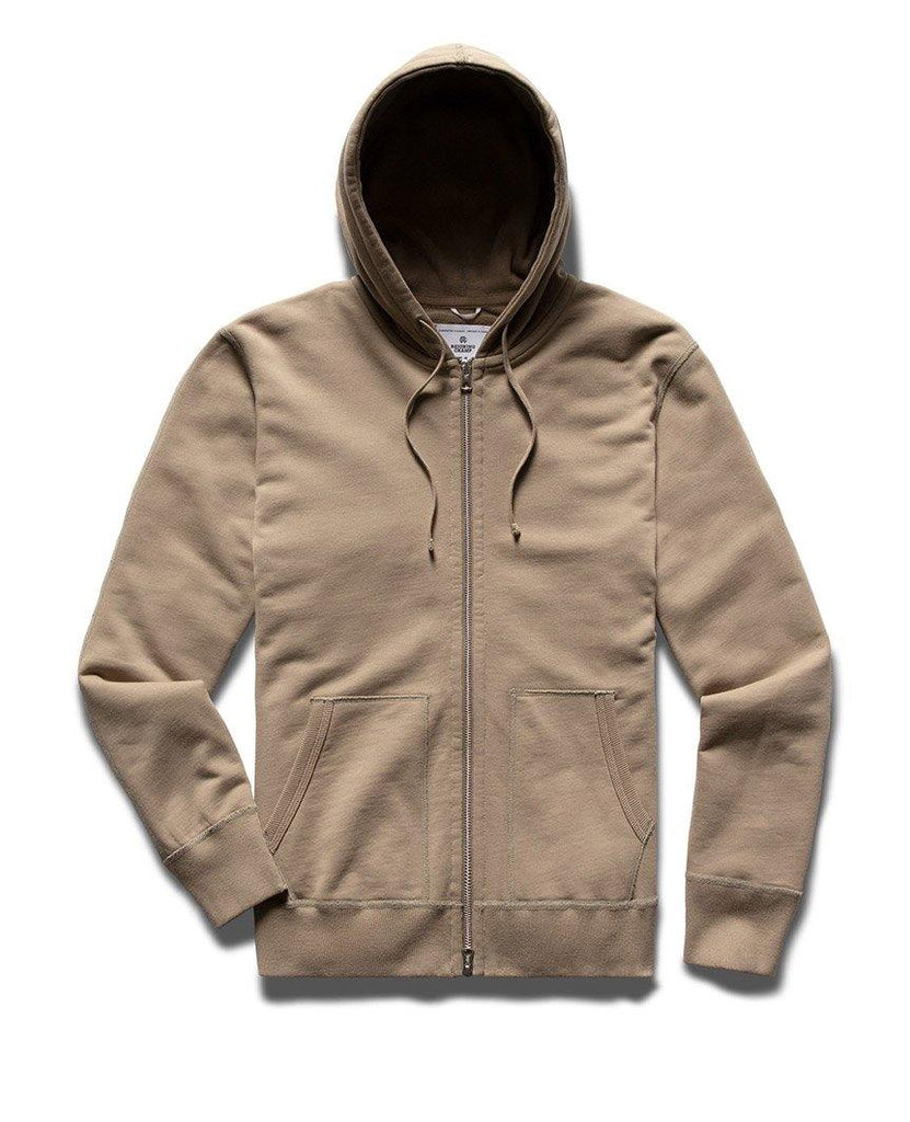 Full Zip Hoodie Midweight Terry Khaki data-zoom-image=