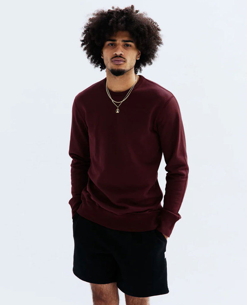 Midweight Terry Crewneck Crimson data-zoom-image=