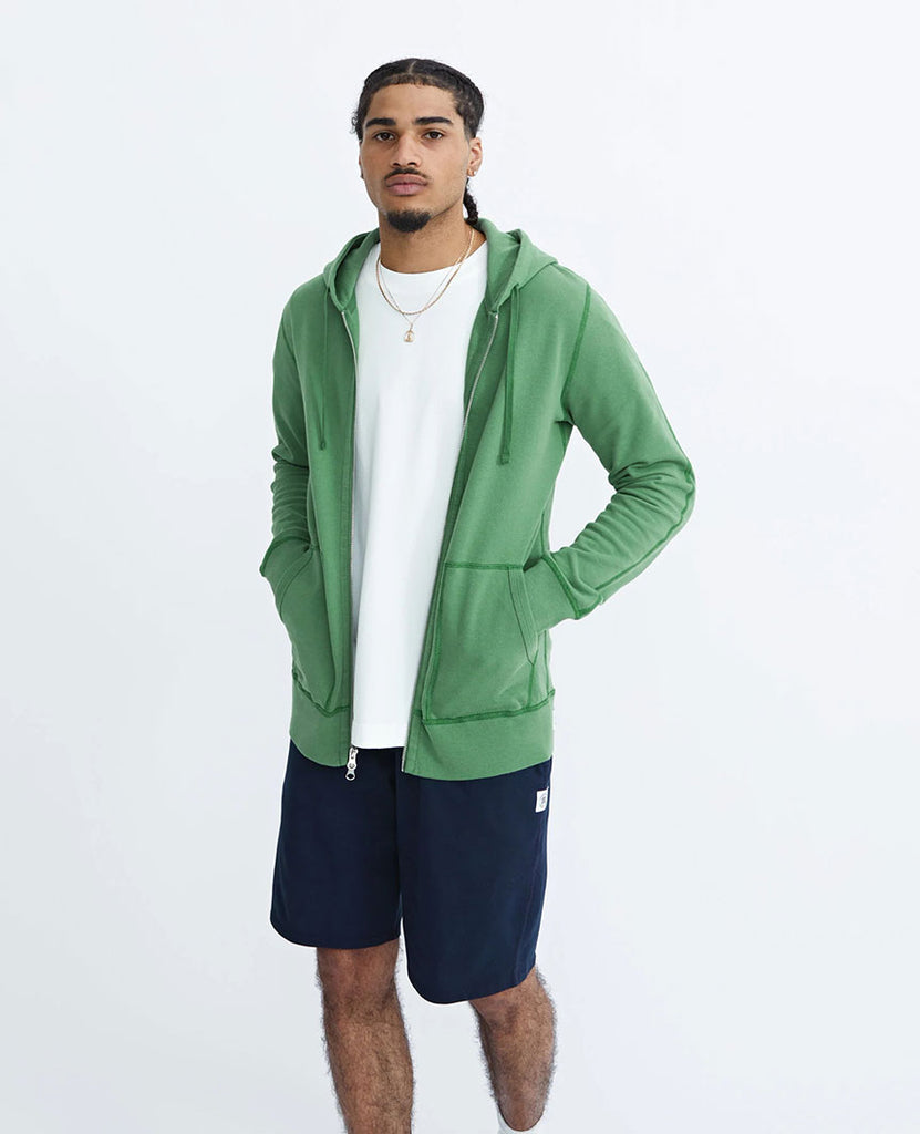 Lightweight Terry Full Zip Hoodie Jade data-zoom-image=