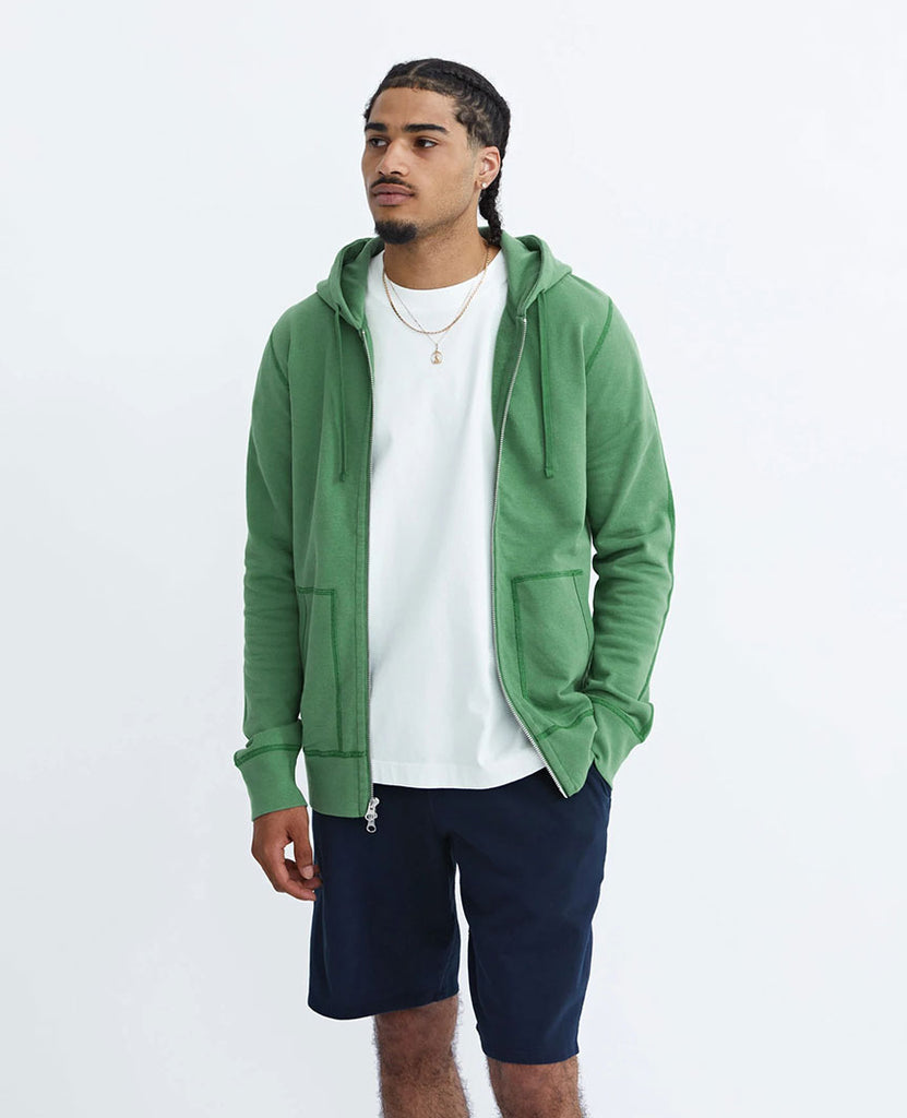 Lightweight Terry Full Zip Hoodie Jade data-zoom-image=