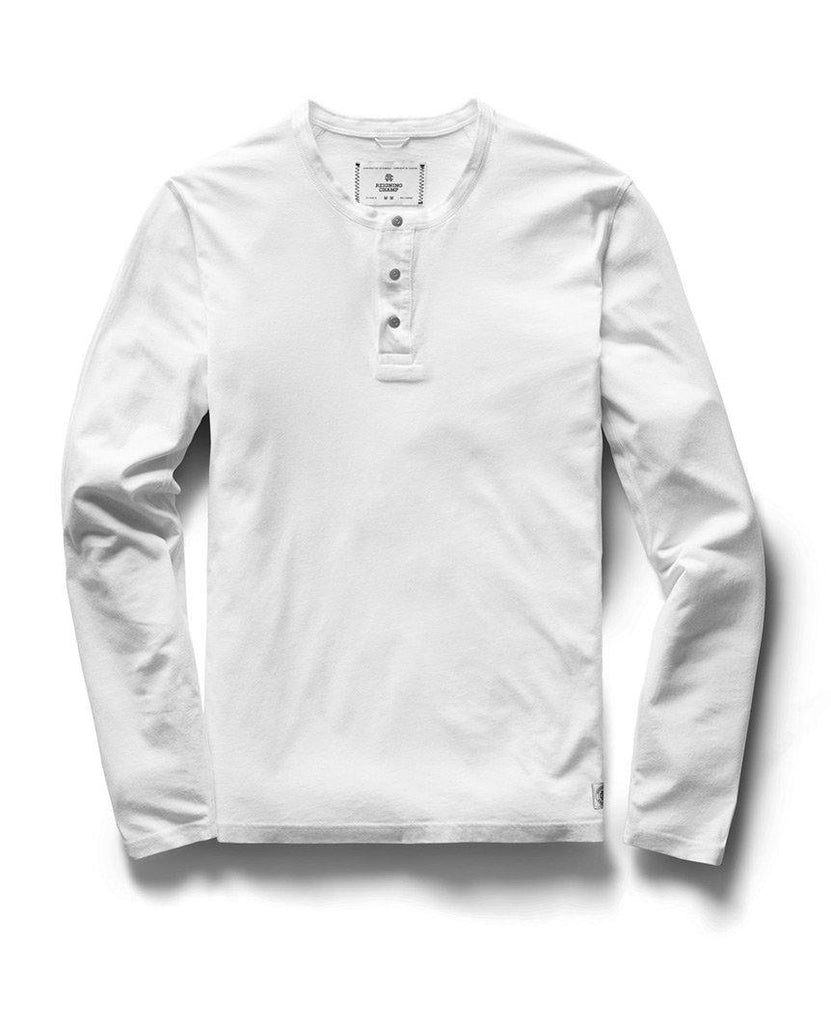 Long Sleeve Henley Ringspun Jersey White data-zoom-image=