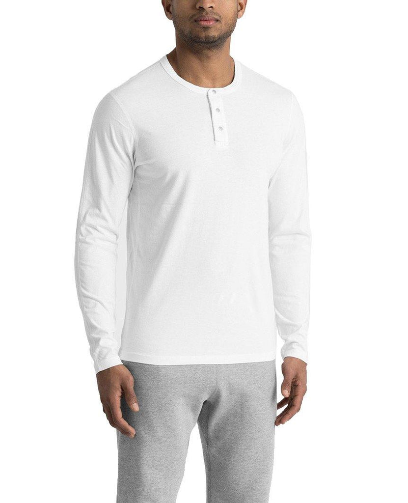 Long Sleeve Henley Ringspun Jersey White data-zoom-image=