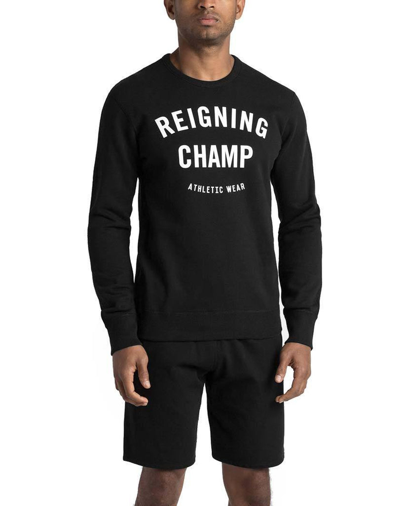 Gym Logo Crewneck Midweight Terry Black data-zoom-image=