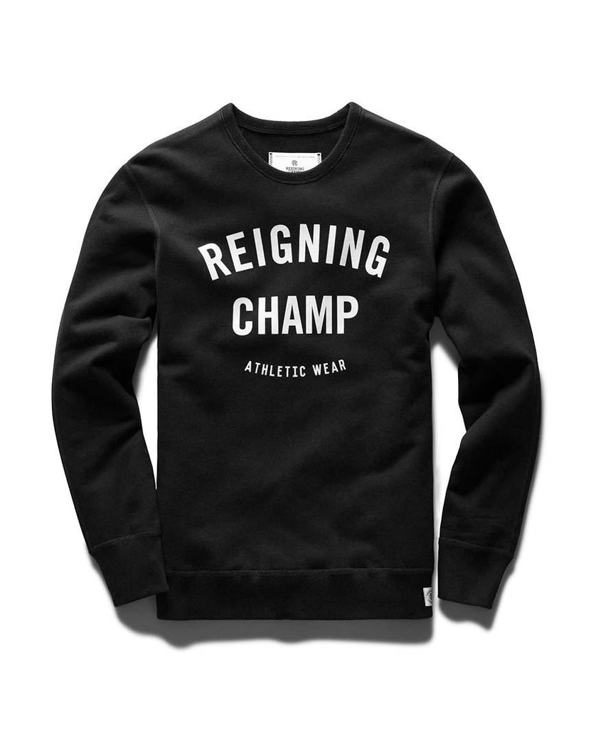 Gym Logo Crewneck Midweight Terry Black data-zoom-image=