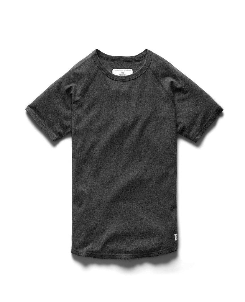 Pima Jersey Raglan T-shirt Heather Charcoal data-zoom-image=
