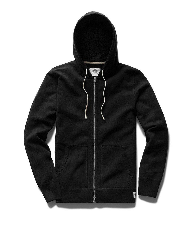Full Zip Hoodie Midweight Terry Black data-zoom-image=