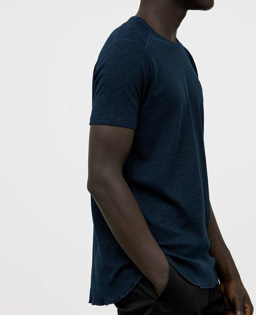 1x1 Slub Short Sleeve Crewneck Navy - Bricks and Bonds data-zoom-image=