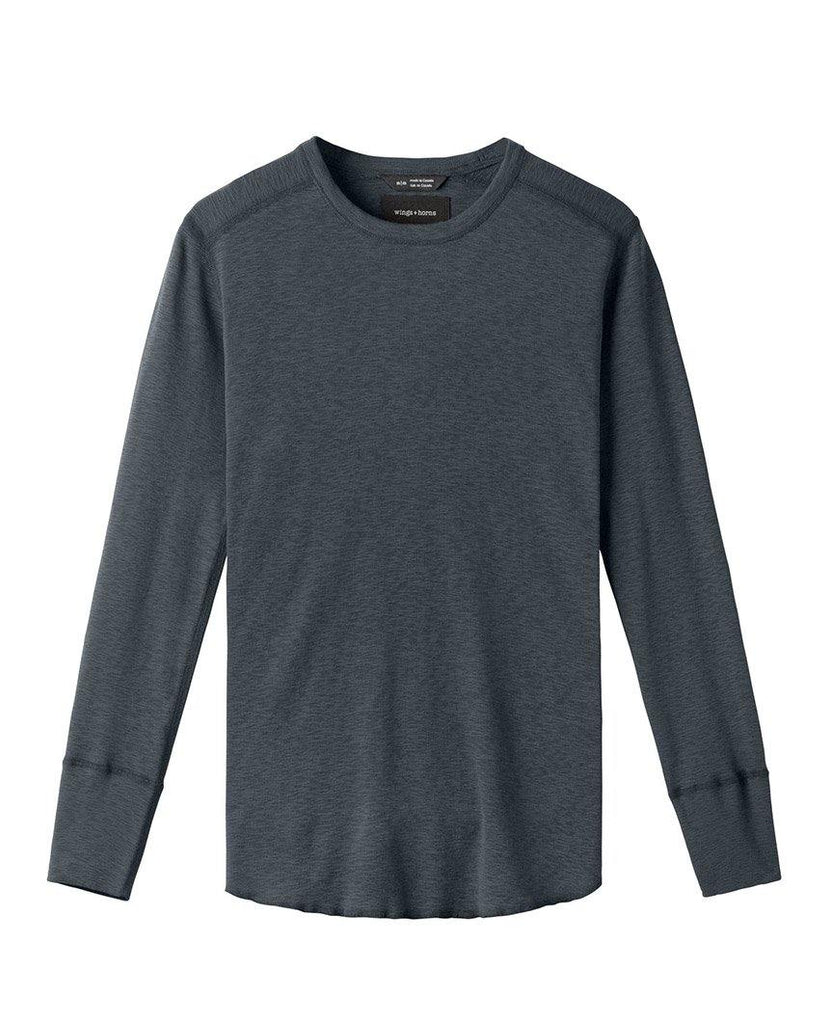 1x1 Slub Long Sleeve Crewneck Shadow - Bricks and Bonds data-zoom-image=