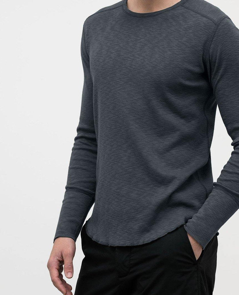 1x1 Slub Long Sleeve Crewneck Shadow - Bricks and Bonds data-zoom-image=
