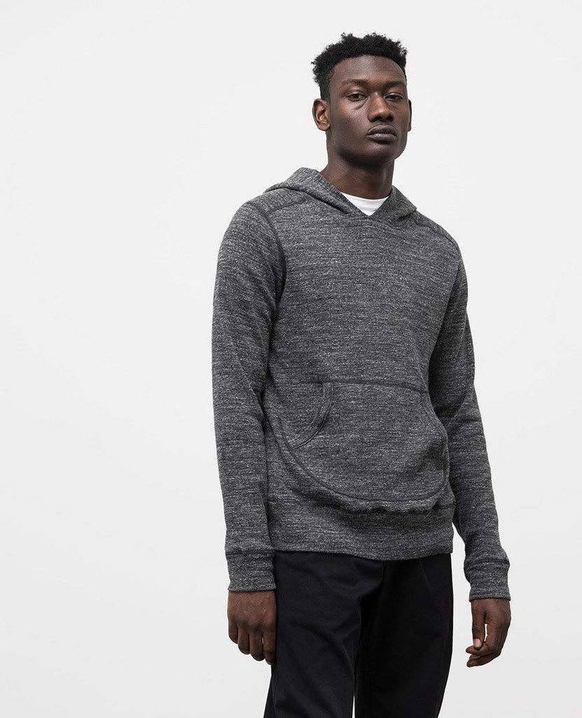 1x1 Slub Pullover Hoodie Marled Black - Bricks and Bonds data-zoom-image=