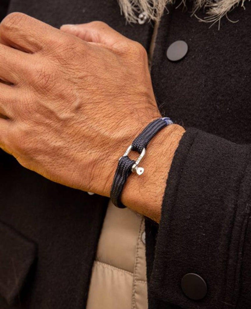 Vicious Vik  Navy Silver Bracelet data-zoom-image=