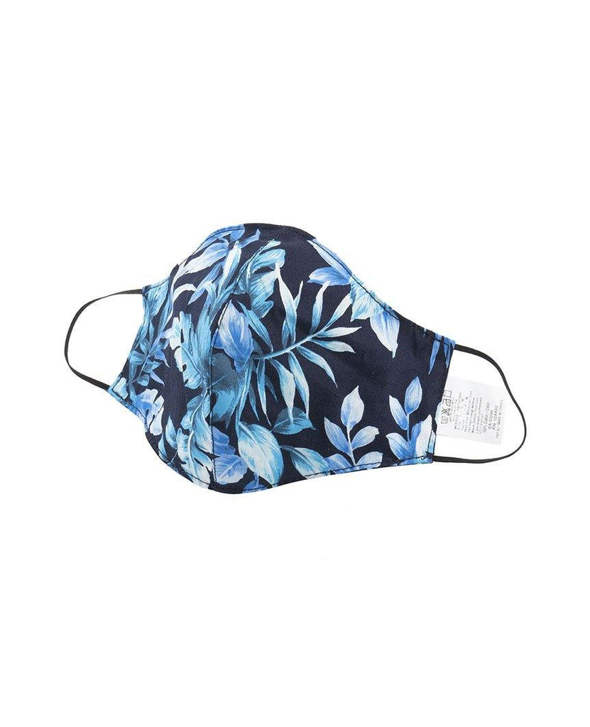 Protection Face Mask - Tropical Print Navy data-zoom-image=