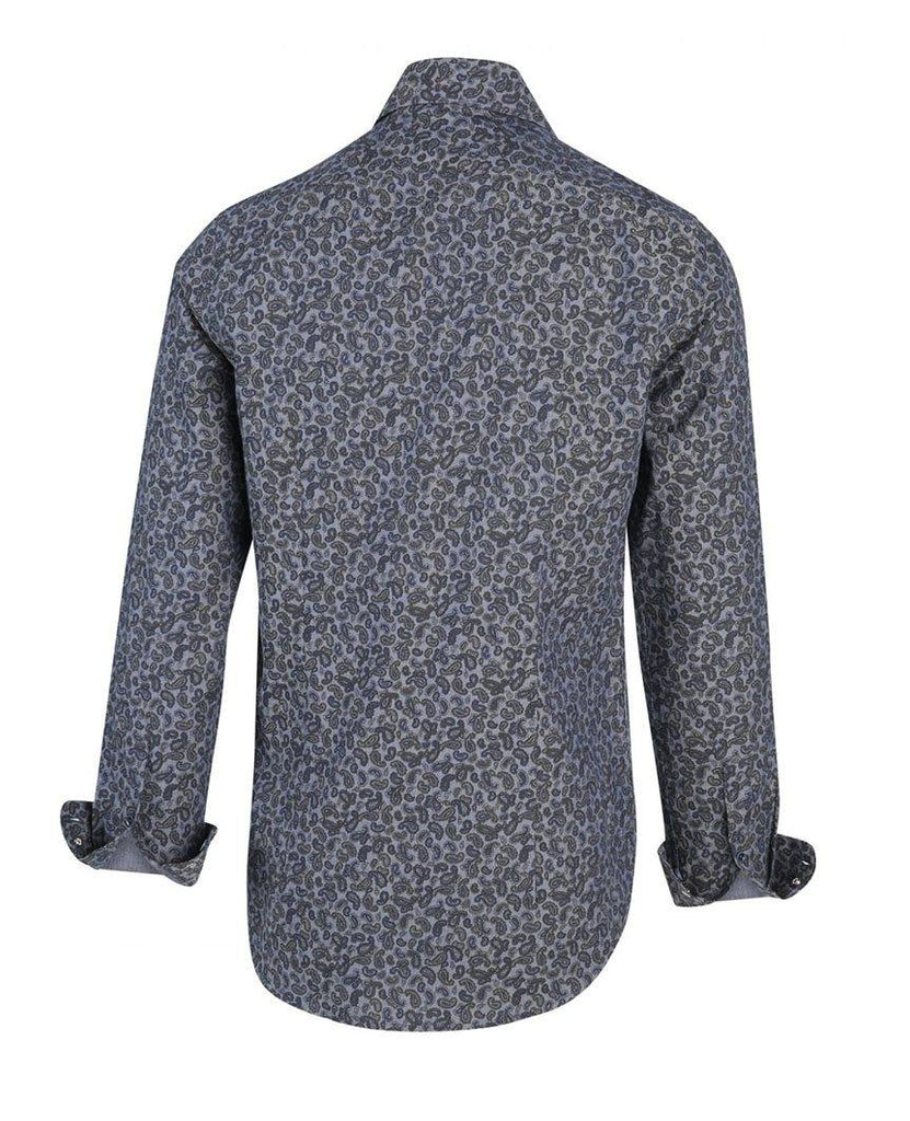 Navy Paisley Print Shirt data-zoom-image=