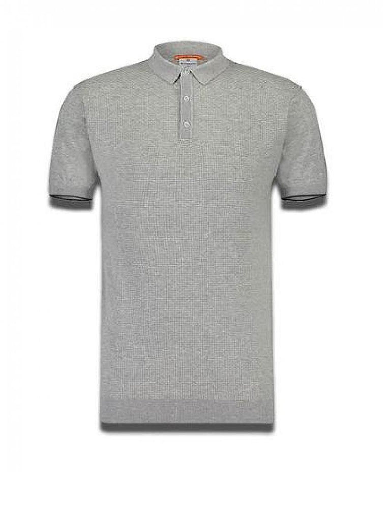 Luxe Knit Polo Sleeve Tipping Grey data-zoom-image=