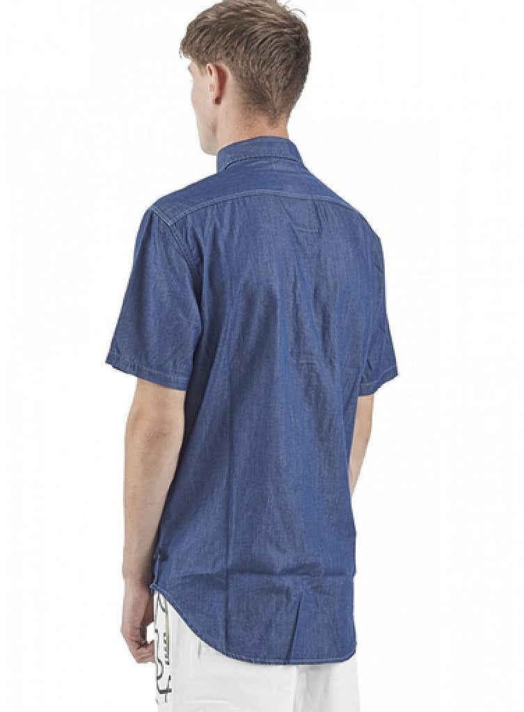 Distressed Denim Shirt Blue data-zoom-image=