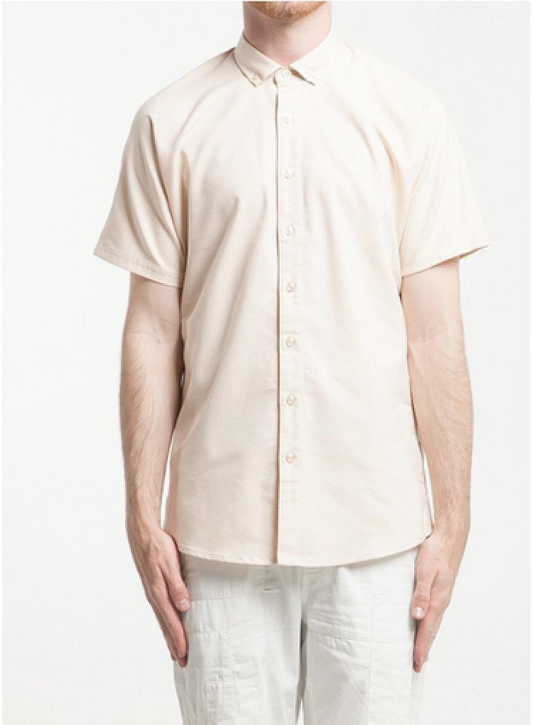 Galo Short Sleeve Buttondown Shirt Tan data-zoom-image=