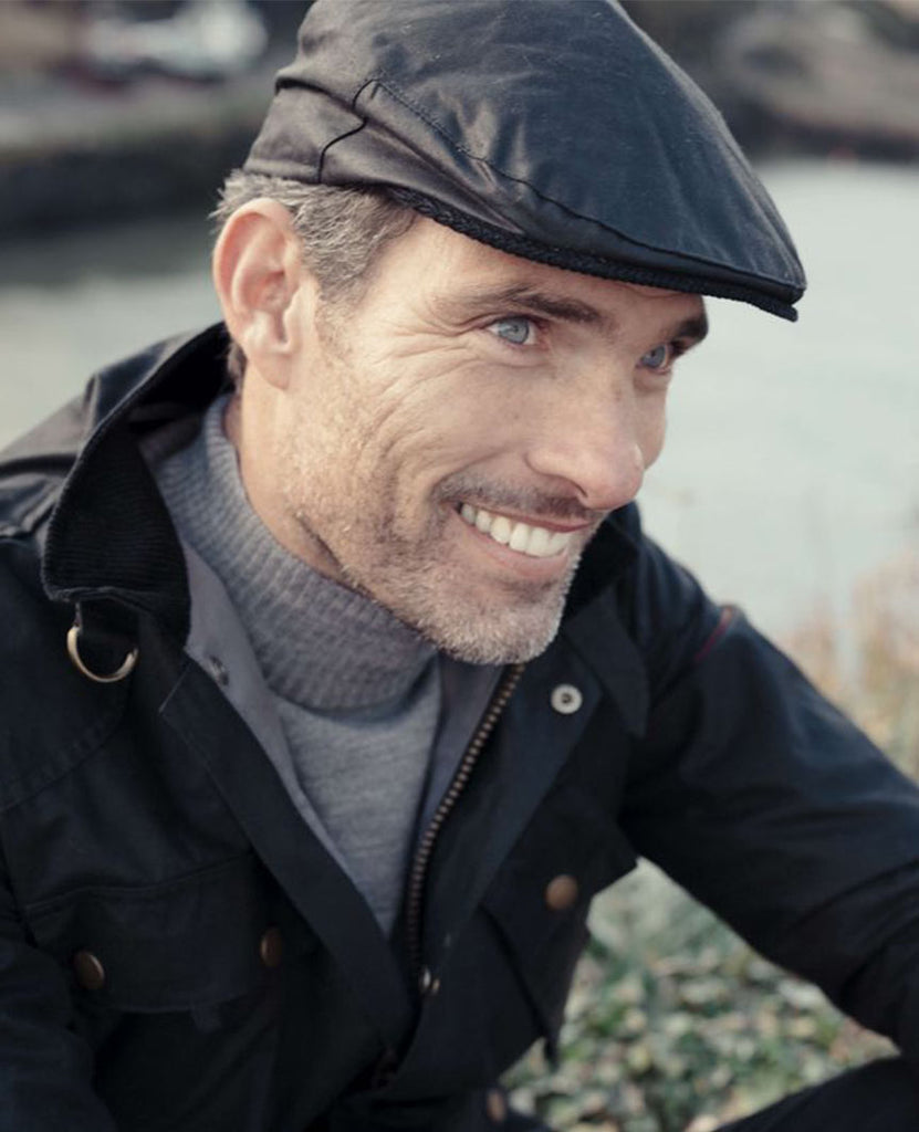 Wax Flat Cap  Black data-zoom-image=