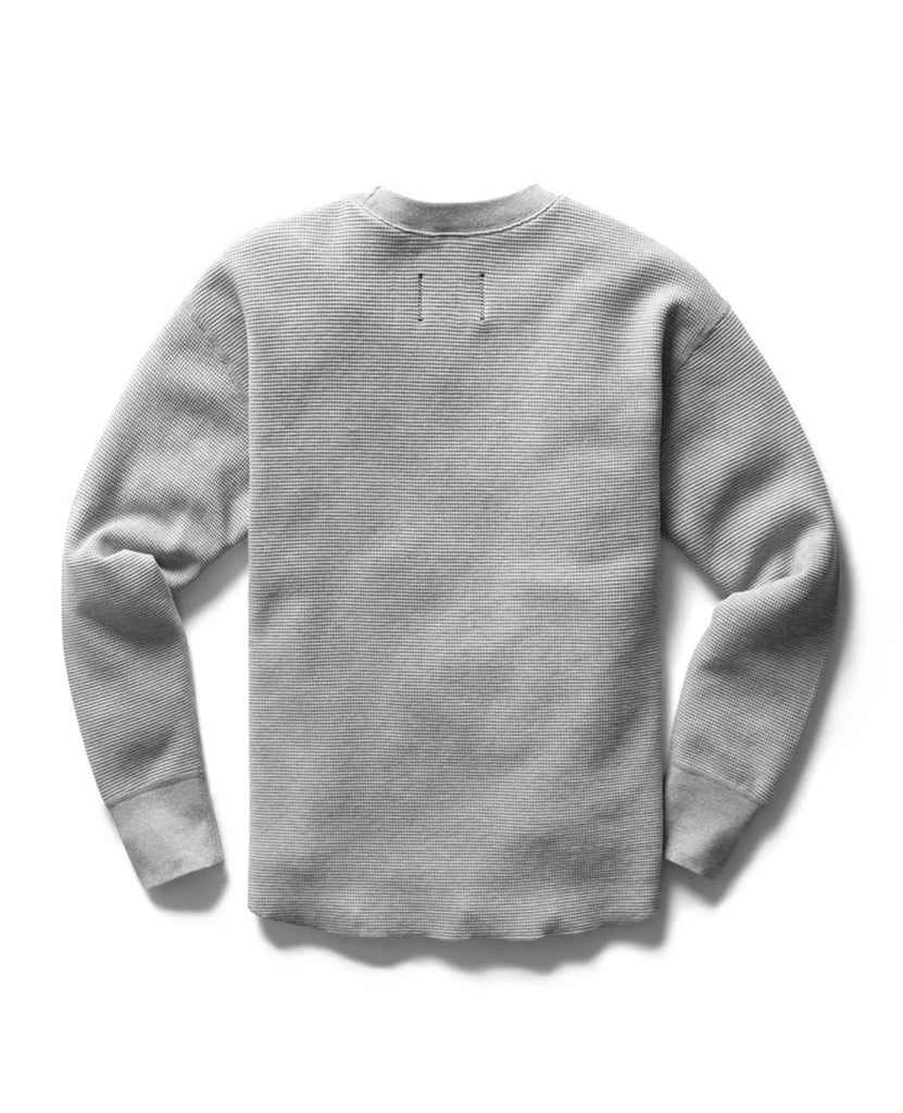 Flatback Thermal Relaxed  Crewneck Heather Grey Womens data-zoom-image=