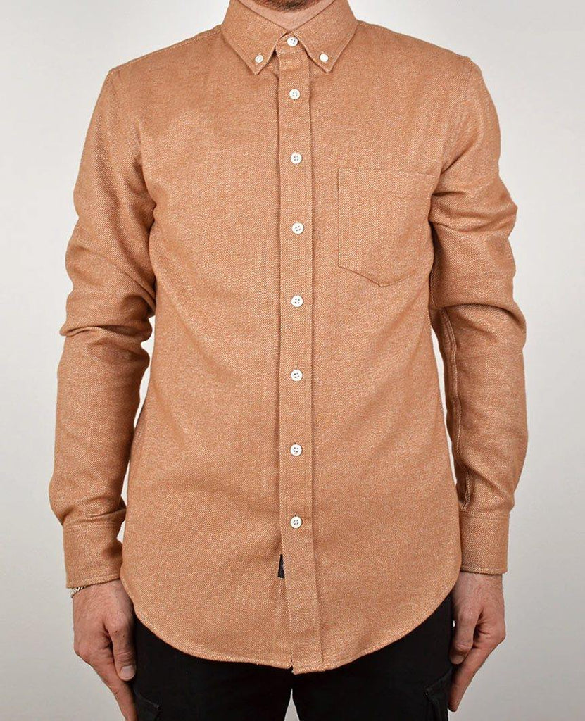 Camel Tweed Flannel Shirt data-zoom-image=