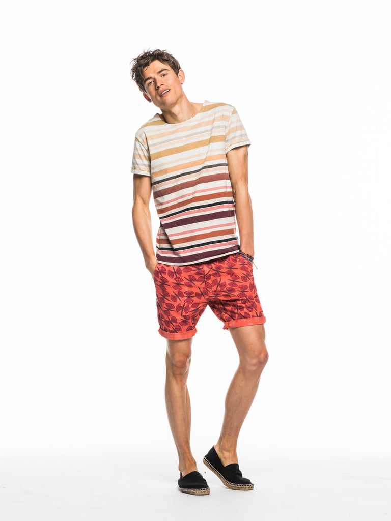 Striped T-Shirt  Natural Red data-zoom-image=