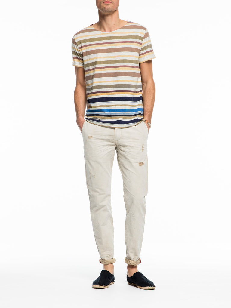 Striped T-Shirt  Natural Blue data-zoom-image=