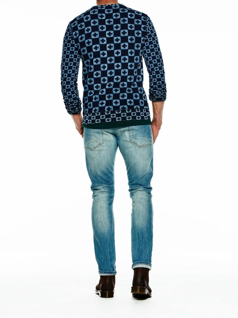 All-Over Printed Sweater Navy - Bricks and Bonds data-zoom-image=