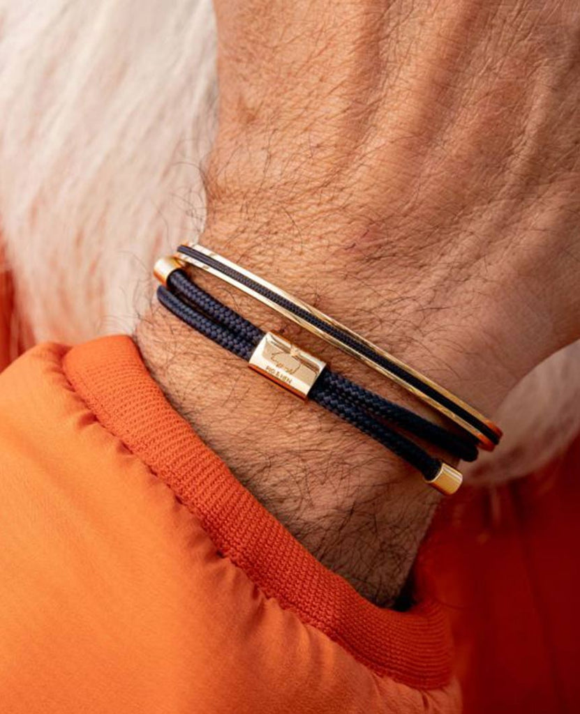Little Lewis Navy Gold Bracelet data-zoom-image=