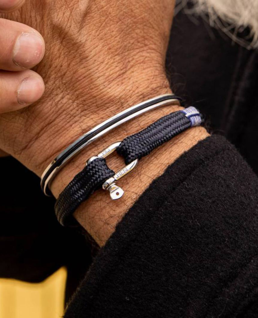 Vicious Vik  Navy Silver Bracelet data-zoom-image=