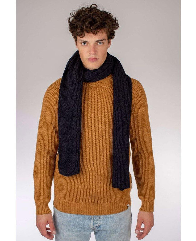 Porter Ribbed Scarf Navy data-zoom-image=