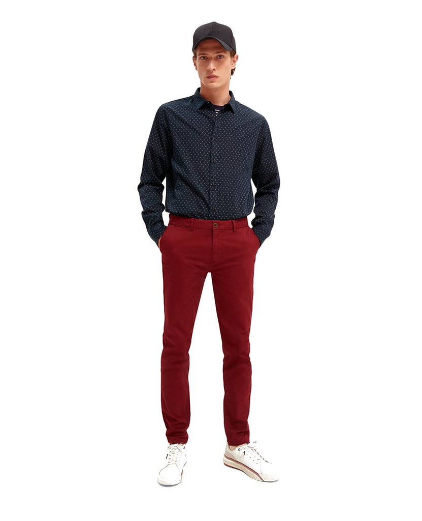 Stuart Stretch Chinos Regular Slim Fit Bordeaux data-zoom-image=