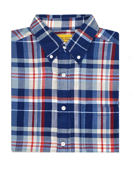 N°5 Classic Button Down Collar Long Sleeve Shirt Navy/Grey