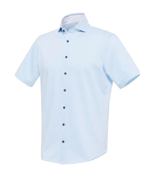 Buy Suman Tex Men Navy Printed Cotton Half-Hand Shirt (M) Online
