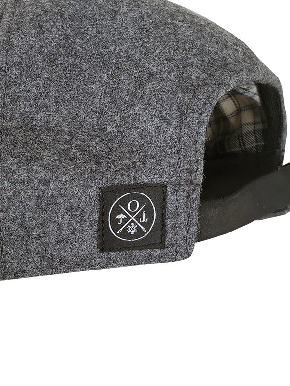Grey Wool Leather Ball Cap data-zoom-image=