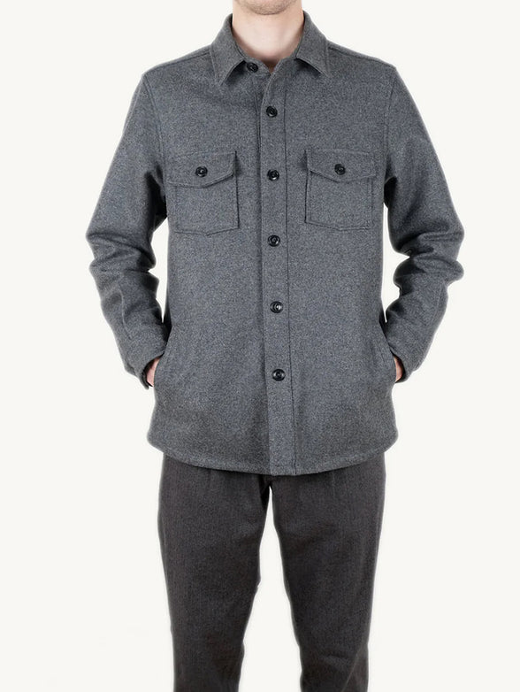 Grey Wool Overshirt data-zoom-image=