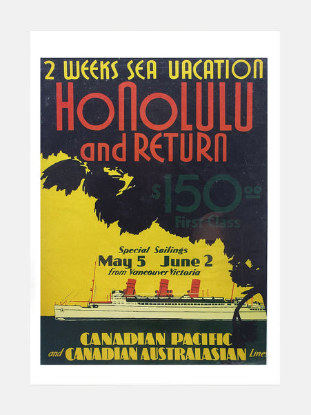 Canadian Pacific to Honolulu Poster Print
