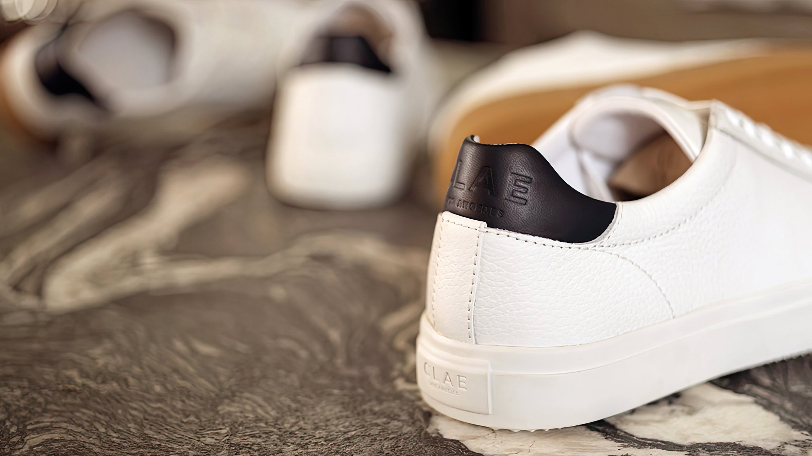 Bradley Venice White Leather Navy by CLAE