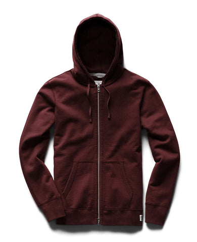 Midweight Terry Zip Hoodie Crimson