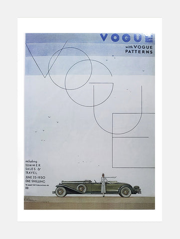 A Vintage Vogue Magazine Cover Of A Woman Print