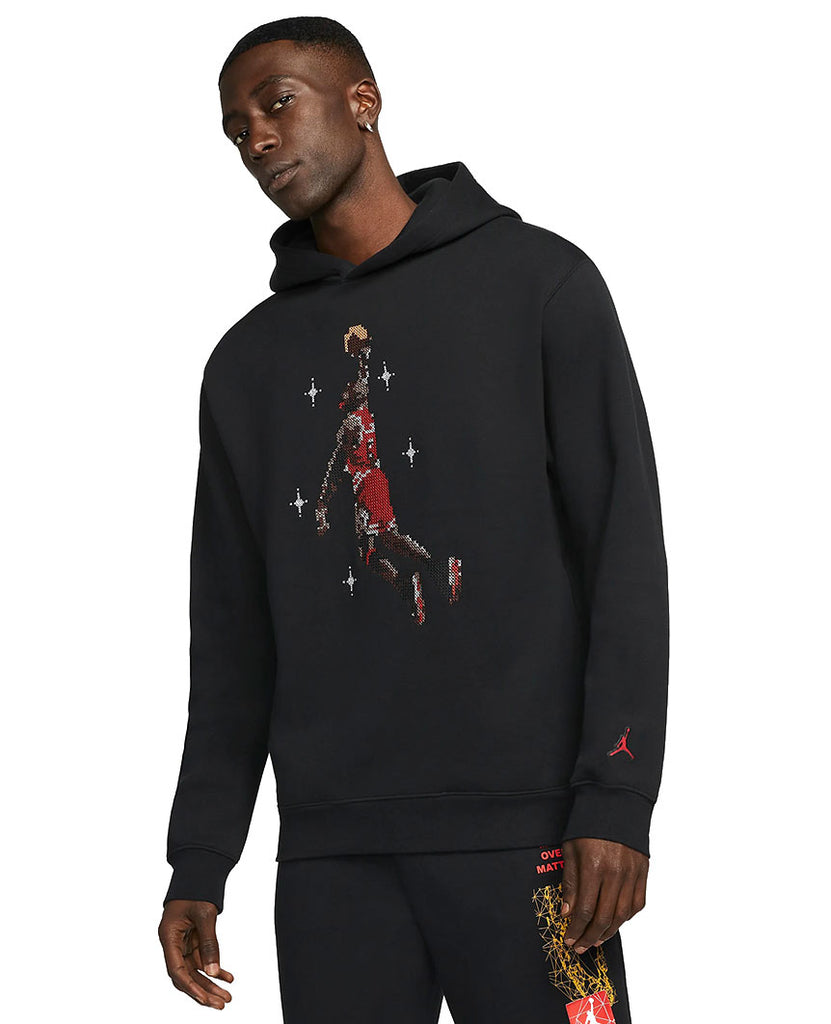 Jordan Essentials Graphic Fleece Hoodie Black