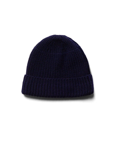 Machine Knit Watch Cap Navy