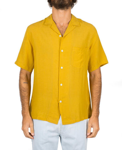 Catown Vintage Yellow Short Sleeve Buttondown Shirt