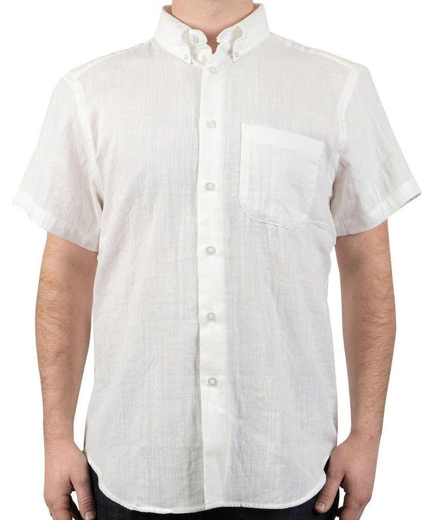 Double Weave Gauze Short Sleeve Easy Shirt White data-zoom-image=