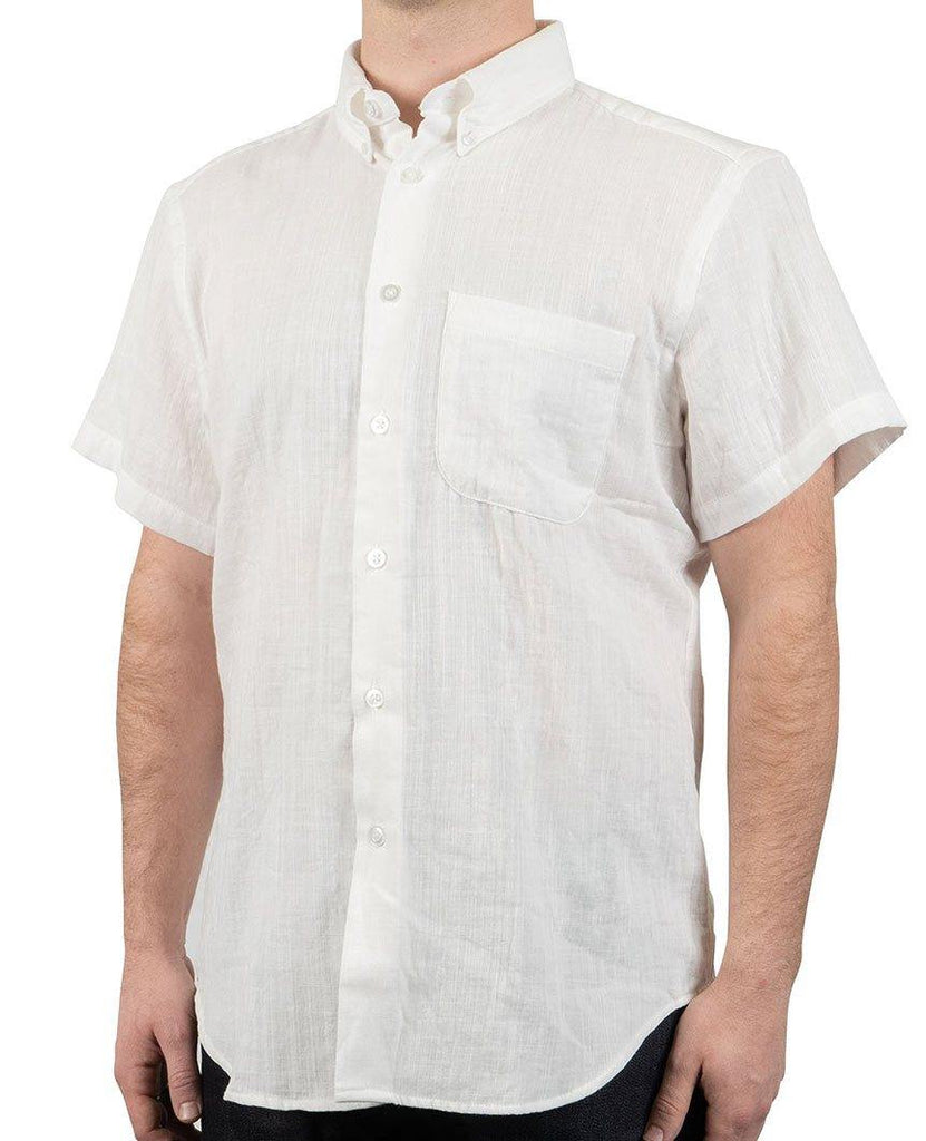 Double Weave Gauze Short Sleeve Easy Shirt White data-zoom-image=
